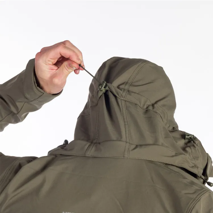 Women’s Detachable-Hood Softshell Jacket — Khaki — Khaki, hood drawcord detail