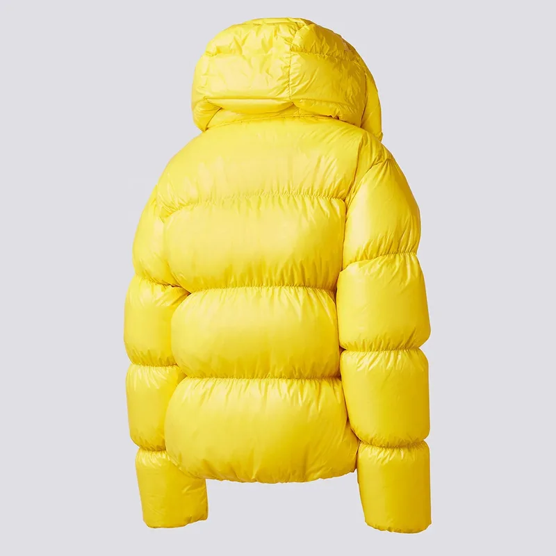 Women's Gloss Down Puffer Jacket — 2 Colourways — Yellow, back view