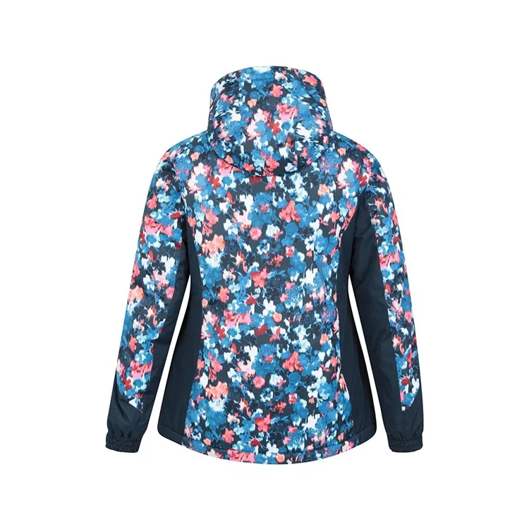 Women’s Floral Print Ski Jacket — Floral Print, back view