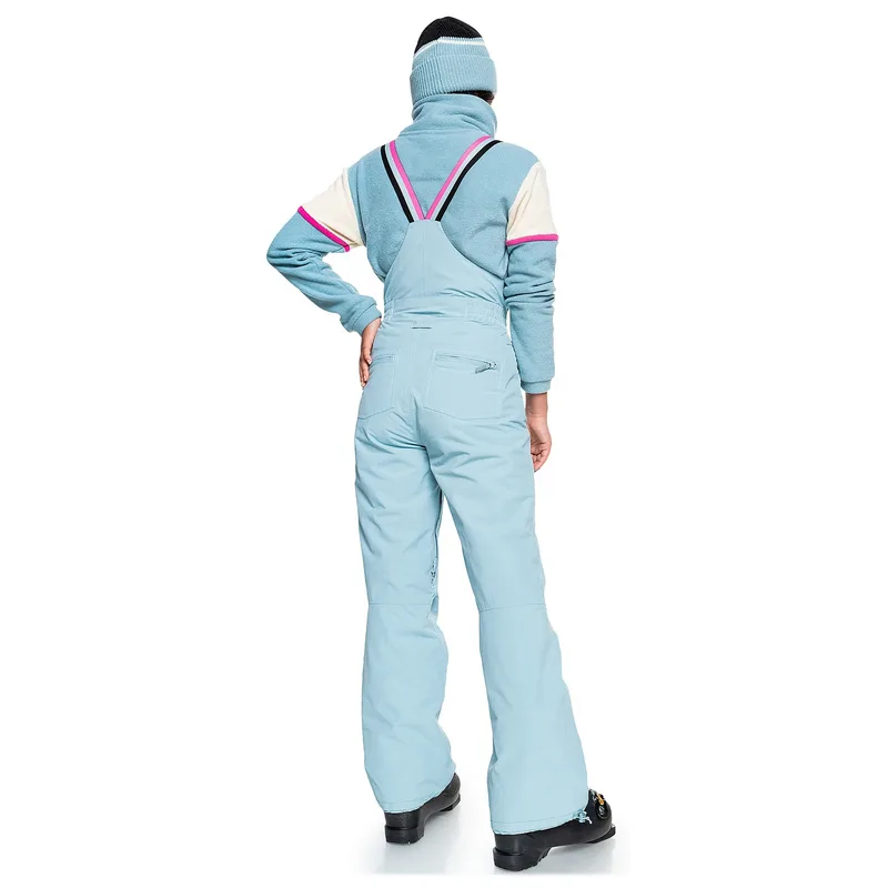 Women's Front-Zip Ski Bib Pants — 1 Colourway — Light Blue, worn back view