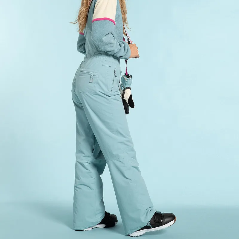 Women's Front-Zip Ski Bib Pants — 1 Colourway — Light Blue, side view