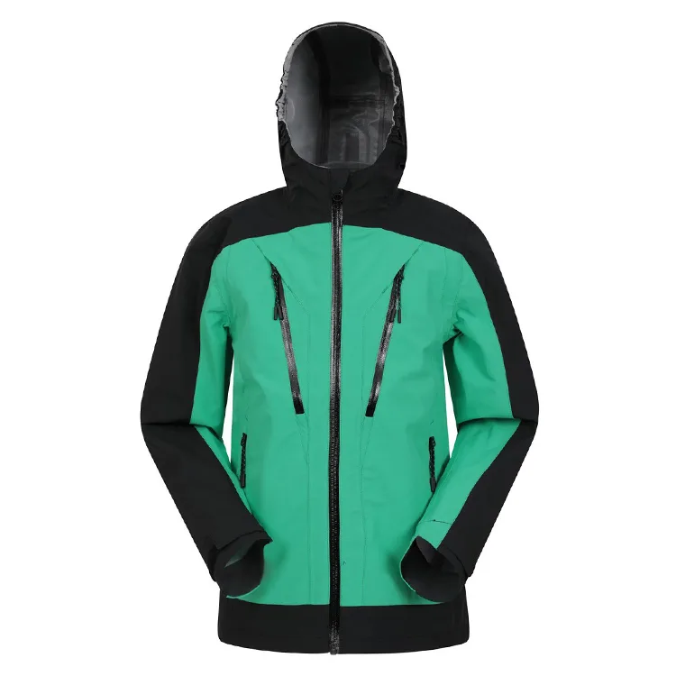 Women’s Hardshell Jacket — Green & Black — Green/Black, front view