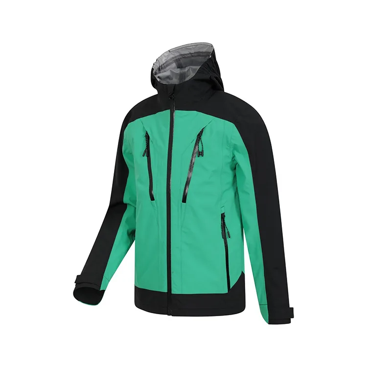 Women’s Hardshell Jacket — Green & Black — Green/Black, side three-quarter view