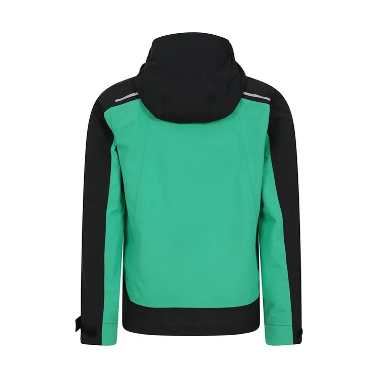 Women’s Hardshell Jacket — Green & Black — Green/Black, back view