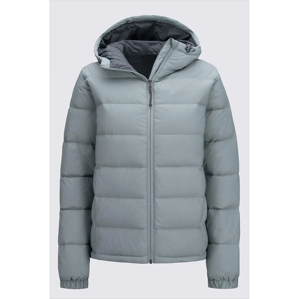 Women’s Hooded Insulated Jacket — Sage Grey — Sage Grey, front view