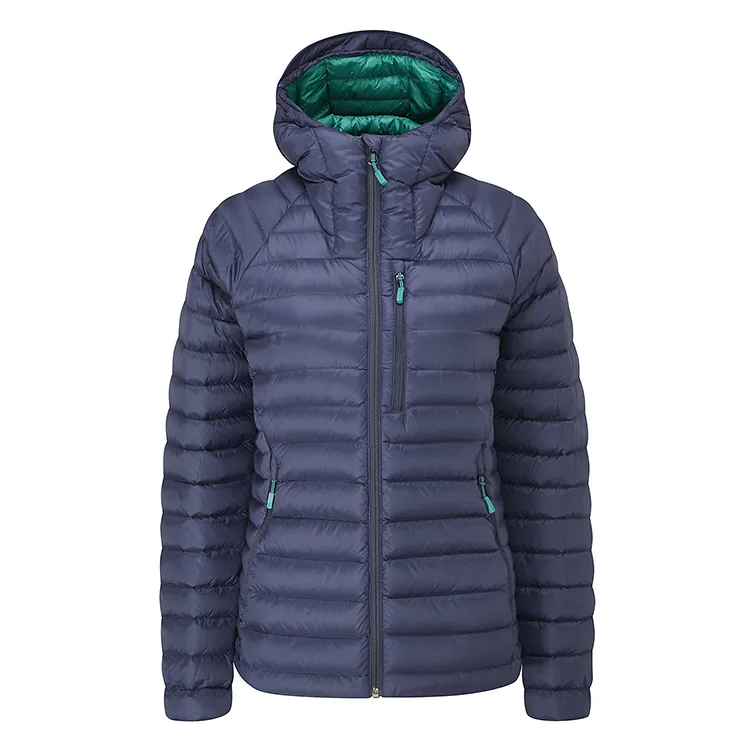 Women’s Hooded Puffer Jacket — 6 Colourways — Navy, front view