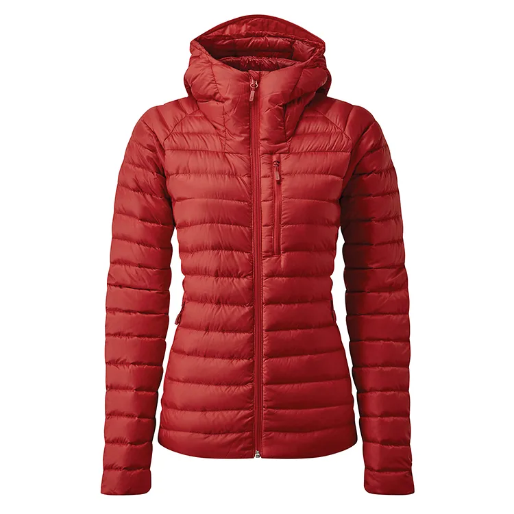 Women’s Hooded Puffer Jacket — 6 Colourways — Red, front view