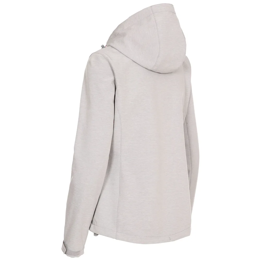 Women’s Hooded Softshell Jacket — 3 Colourways — Light Grey, back view