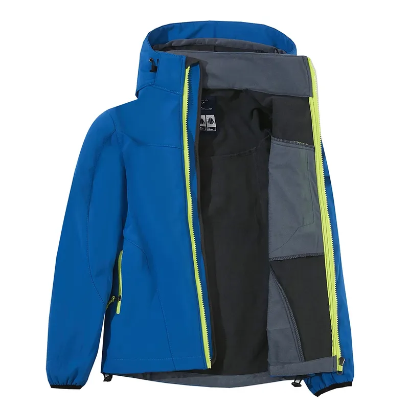 Women's Hooded Softshell Jacket — 2 Colourways — Bright Blue, open lining view