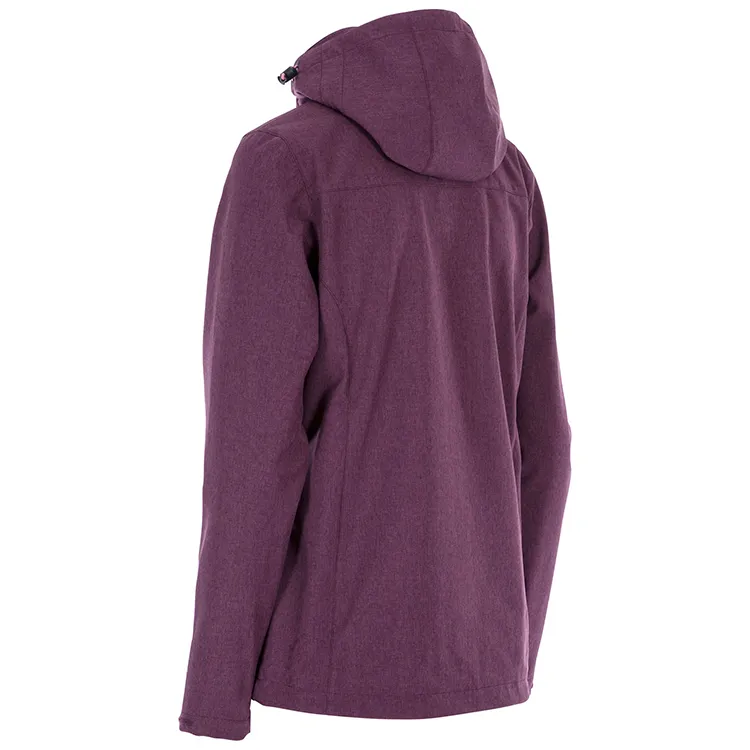 Women’s Hooded Softshell Jacket — 4 Colourways — Magenta, back view, hood up