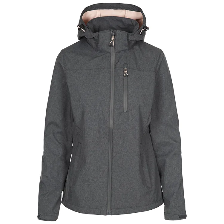 Women’s Hooded Softshell Jacket — 4 Colourways — Dark Grey, front view