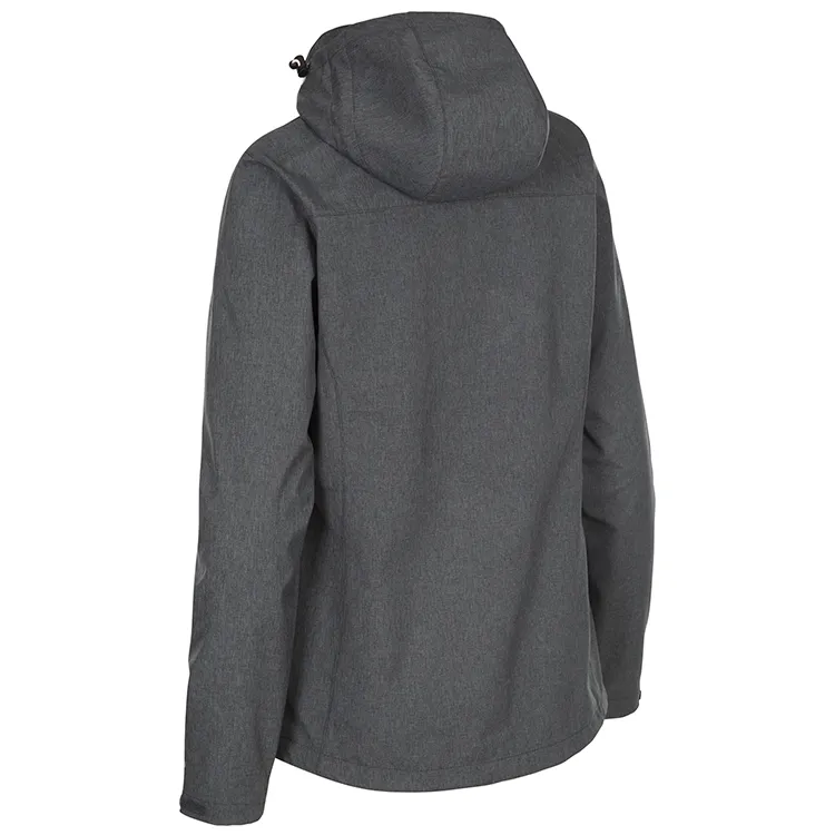 Women’s Hooded Softshell Jacket — 4 Colourways — Dark Grey, back view