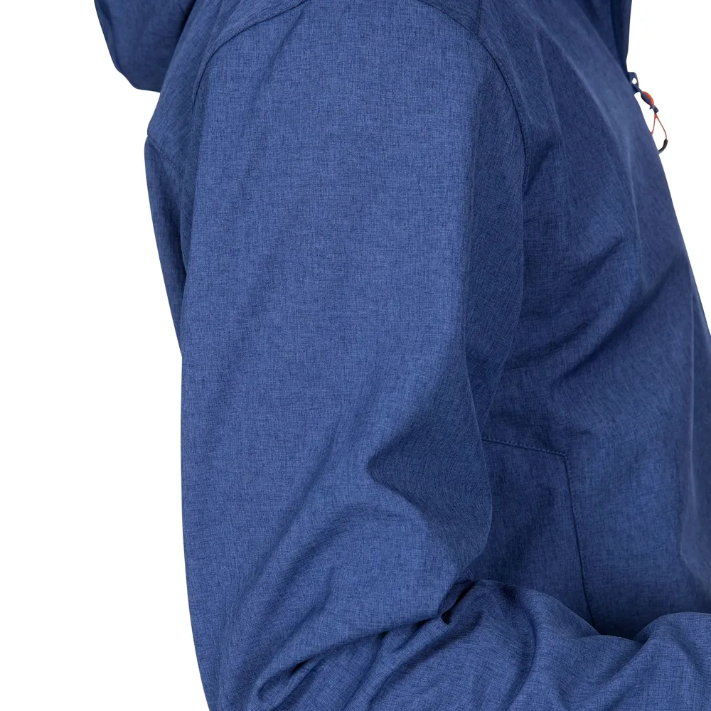 Women’s Hooded Softshell Jacket — Grey & Blue — Blue, shoulder detail