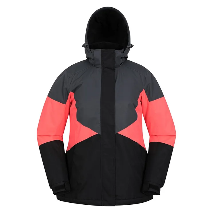 Women's Insulated Ski Jacket — Black / Pink — Black / Pink — front view