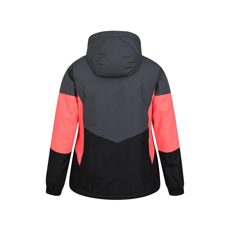 Women's Insulated Ski Jacket — Black / Pink — Black / Pink — back view