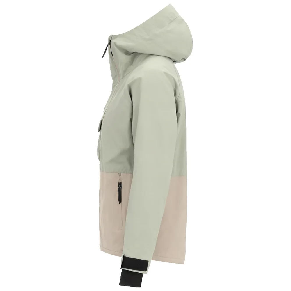 Women's Insulated Ski Jacket — Green & Khaki — Sage Green / Khaki, side view