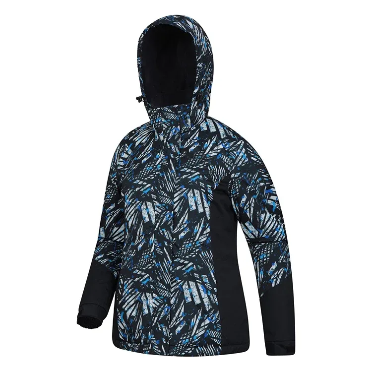 Women’s Leaf Print Ski Jacket — Leaf Print, front view