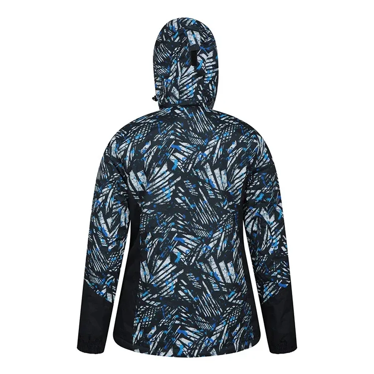Women’s Leaf Print Ski Jacket — Leaf Print, back view