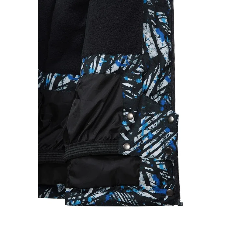 Women’s Leaf Print Ski Jacket — Leaf Print, lining detail