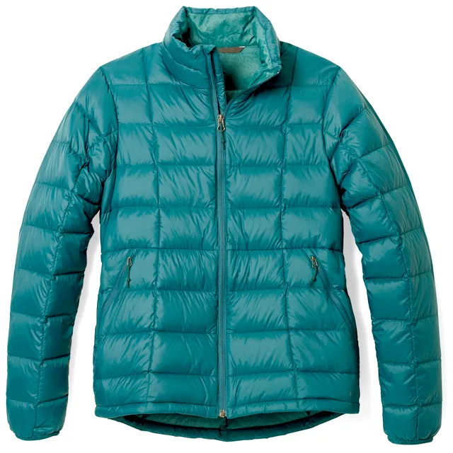 Women’s Lightweight Quilted Jacket — Teal — Teal, front view, flat
