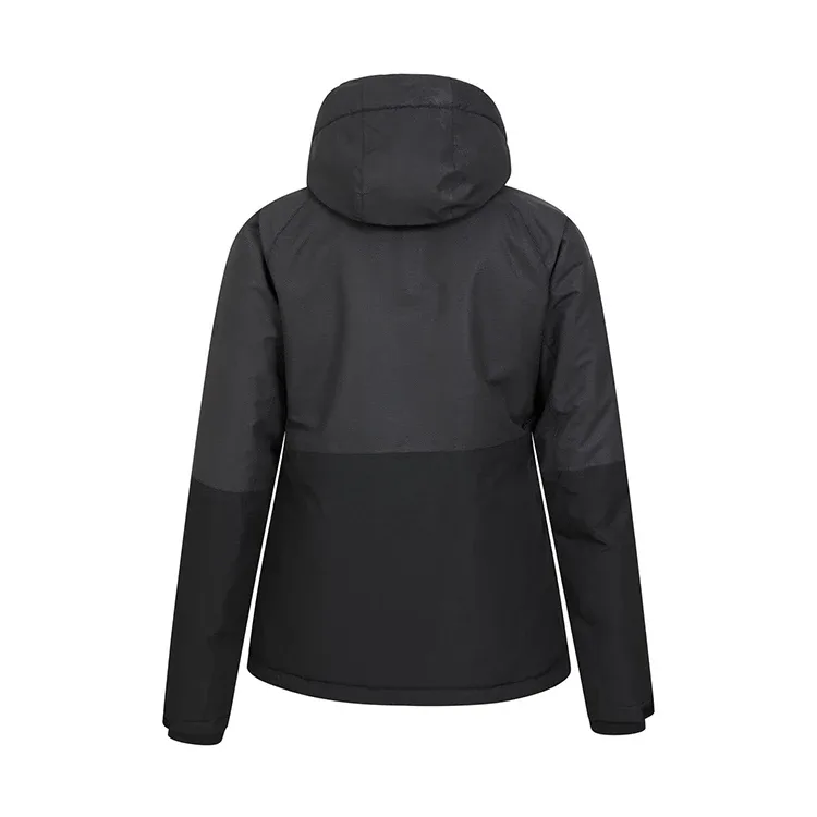 Women’s Lightweight Ski Jacket — Black — Black, back view