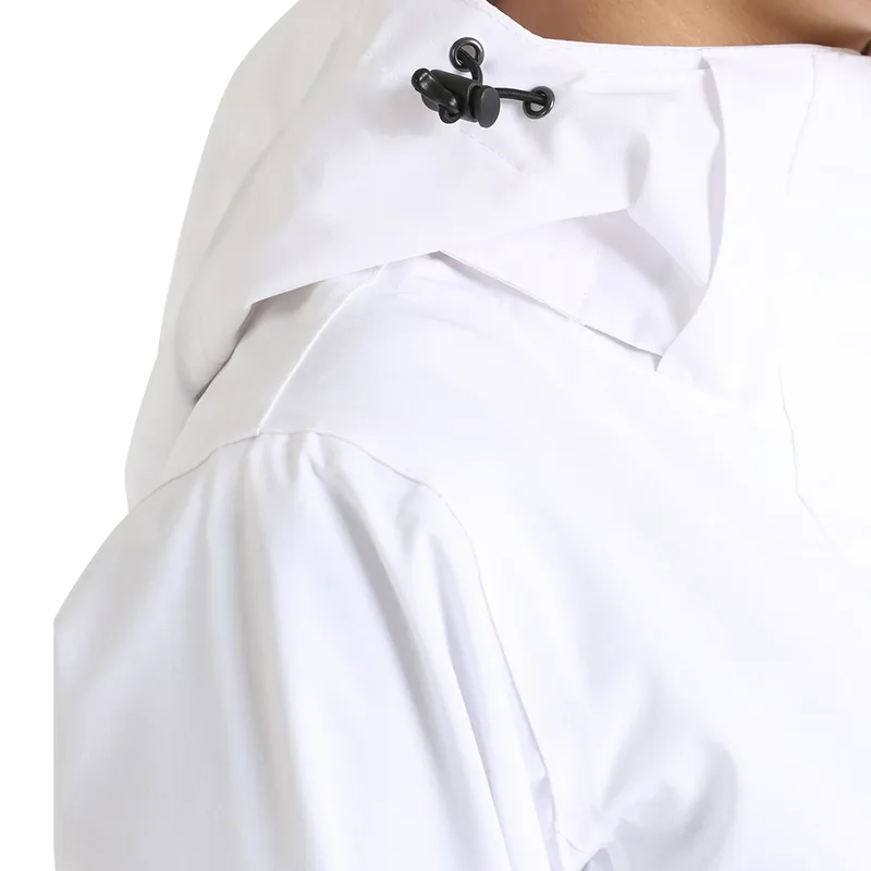 Women's Lightweight Softshell Jacket — 4 Colourways — White, hood drawcord detail