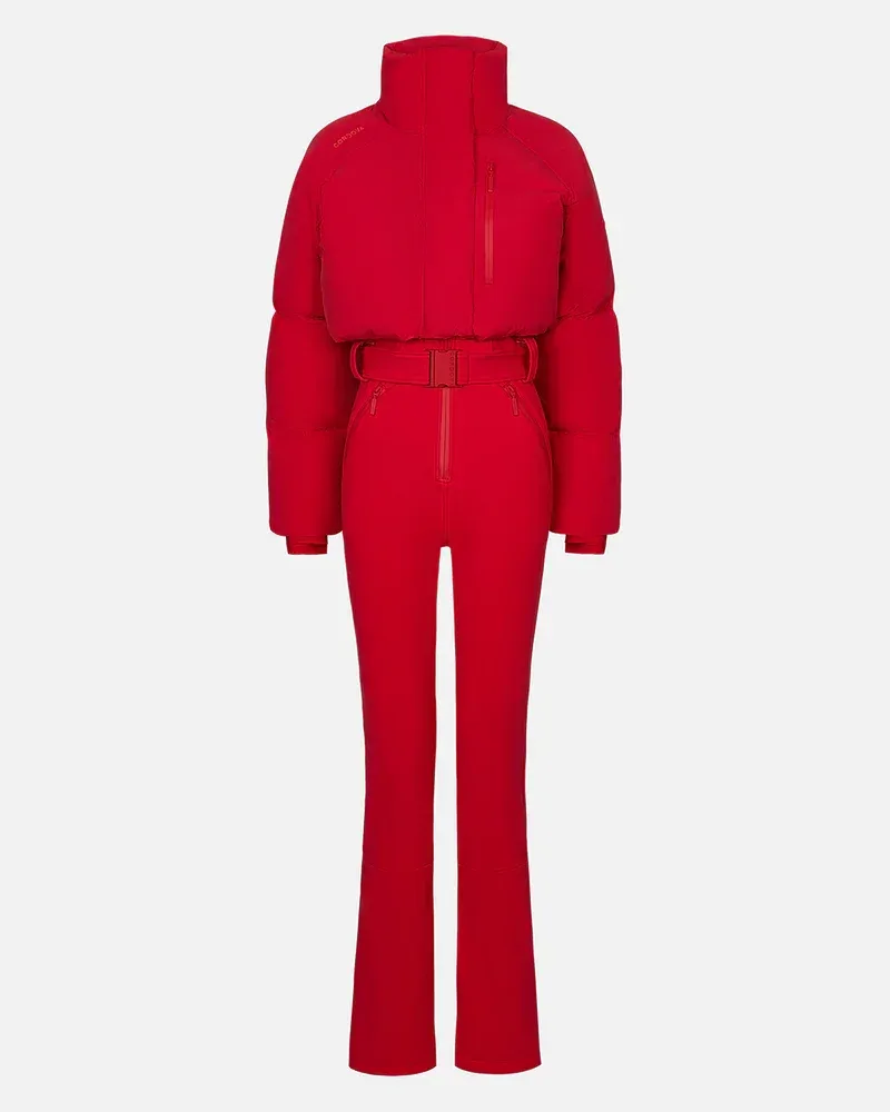 Women's One-Piece Ski Suit — 4 Colourways — Red, front view