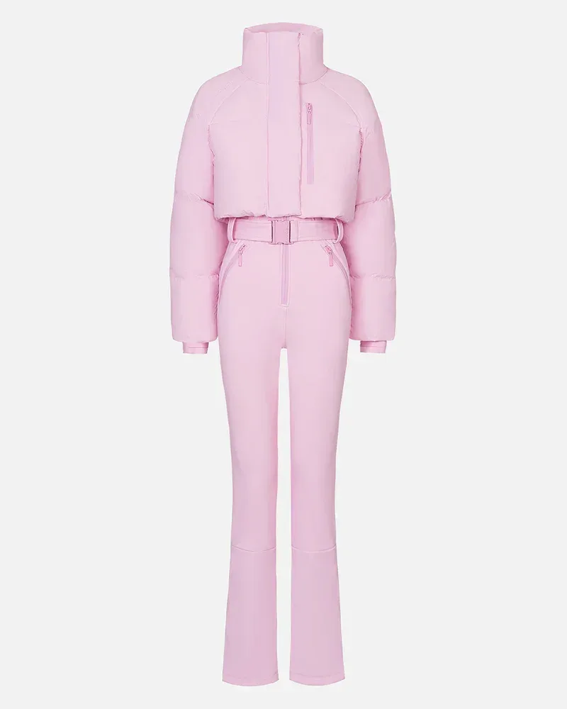 Women's One-Piece Ski Suit — 4 Colourways — Pink, front view