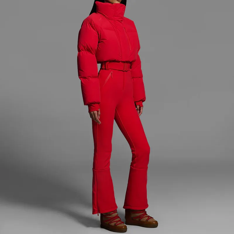 Women's One-Piece Ski Suit — 4 Colourways — Red, side view