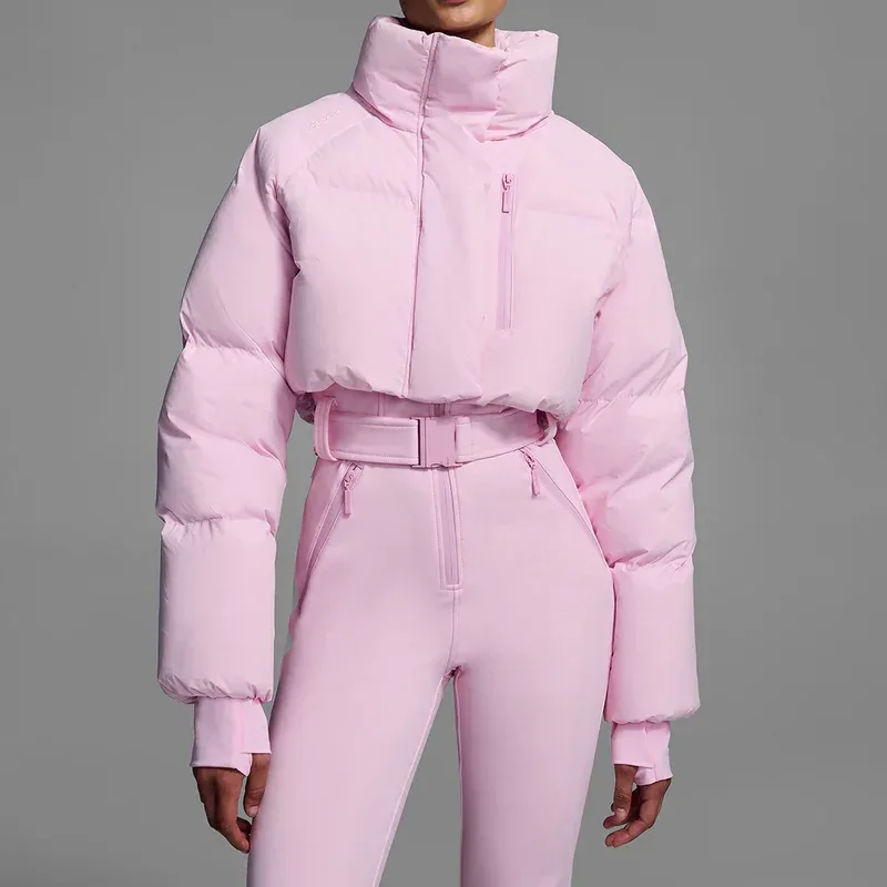 Women's One-Piece Ski Suit — 4 Colourways — Pink, front close view