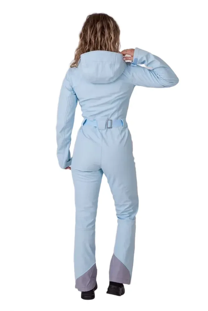 Women's One-Piece Ski Suit — Sky Blue — Sky Blue, back view