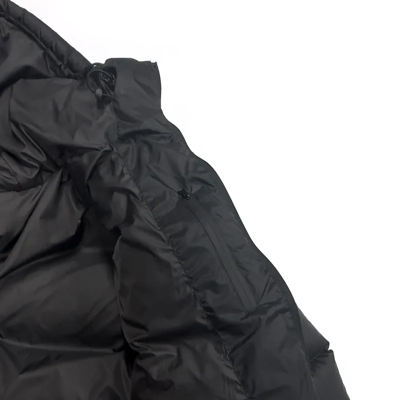 Women's Oversized Hooded Puffer Jacket — 1 Colourway — Black, back view