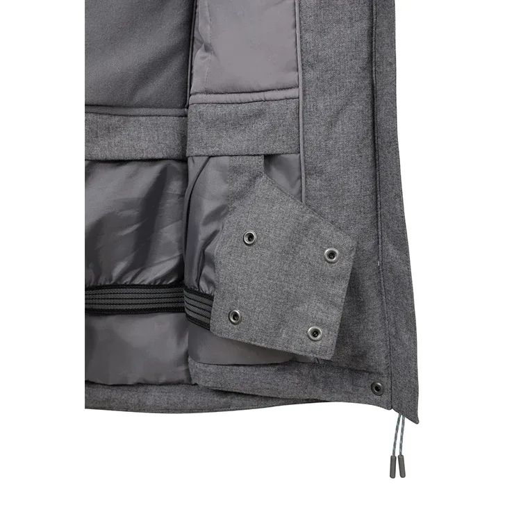Women’s Parka Ski Jacket — Grey — Grey, lining and placket detail