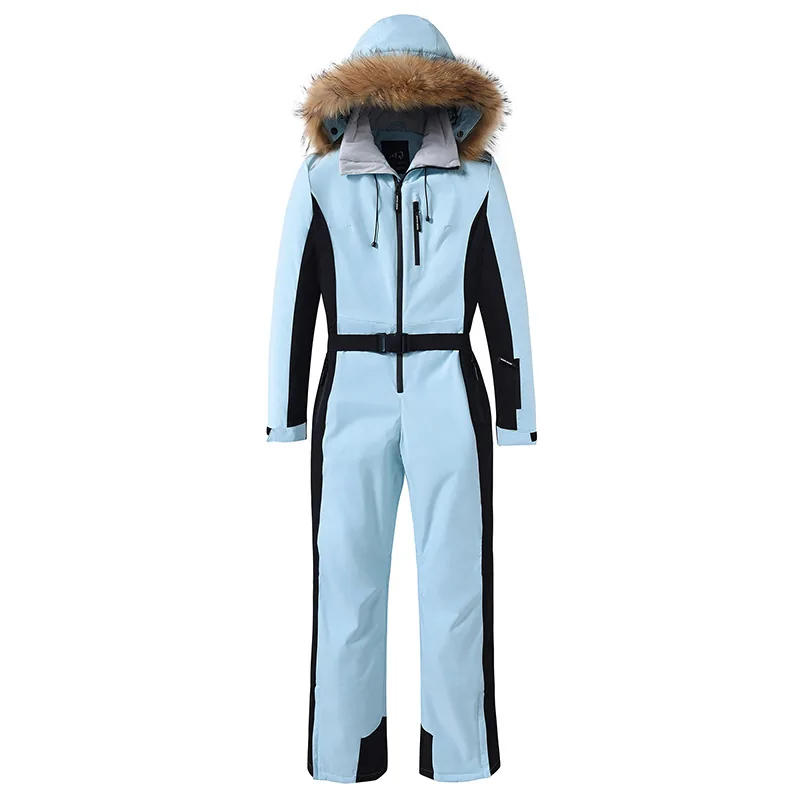 Women's plus-size one-piece ski suit — Sky Blue