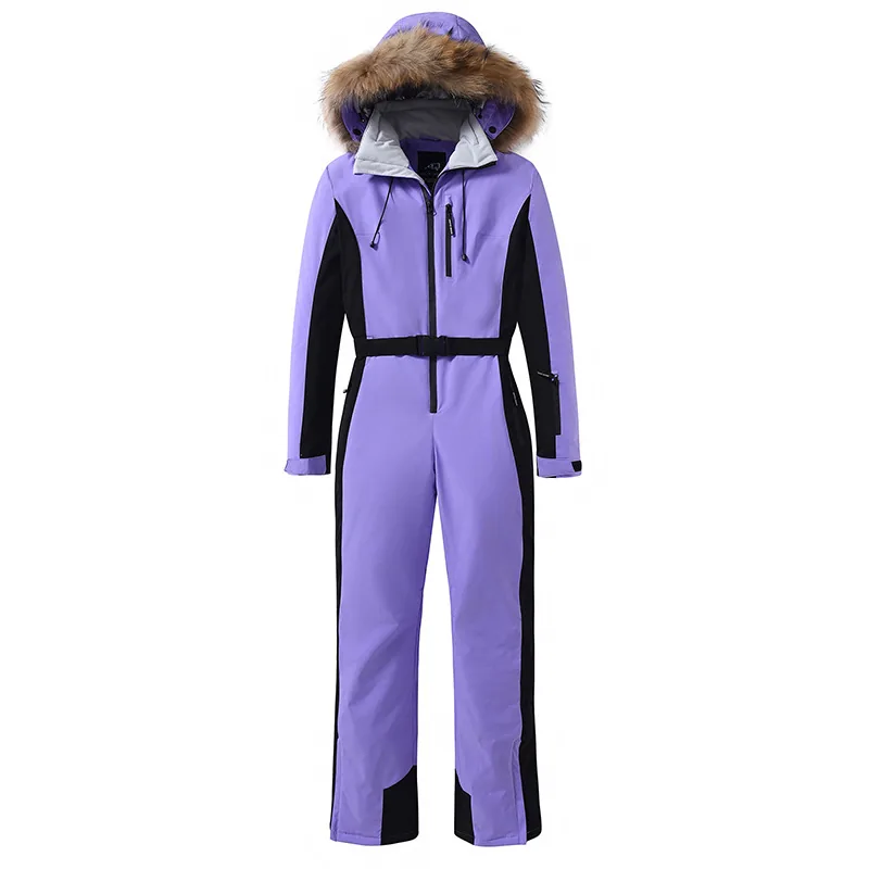 Women's plus-size one-piece ski suit — Purple
