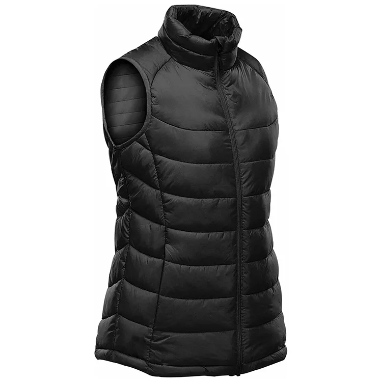 Women’s Puffer Vest — Black & Navy — Black, side view
