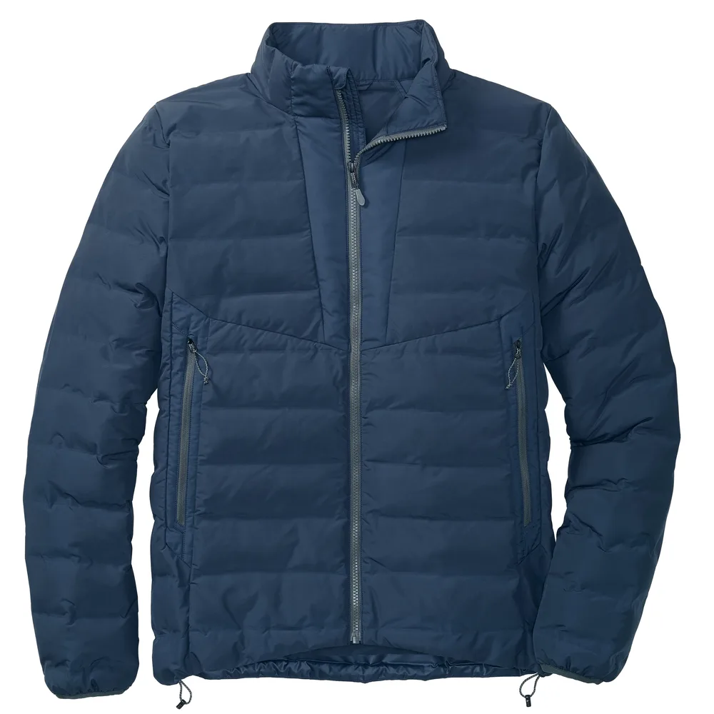 Women’s Quilted Jacket — Dark Navy, Olive Green & Black — Dark Navy, front view