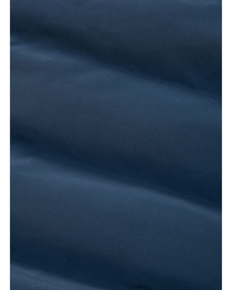 Women’s Quilted Jacket — Dark Navy, Olive Green & Black — Dark Navy, fabric close-up