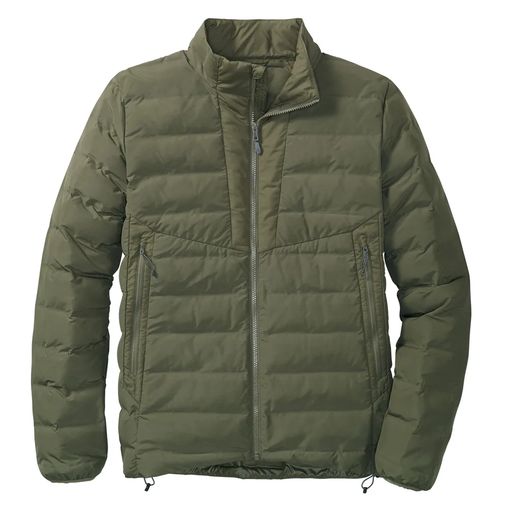 Women’s Quilted Jacket — Dark Navy, Olive Green & Black — Olive Green, front view