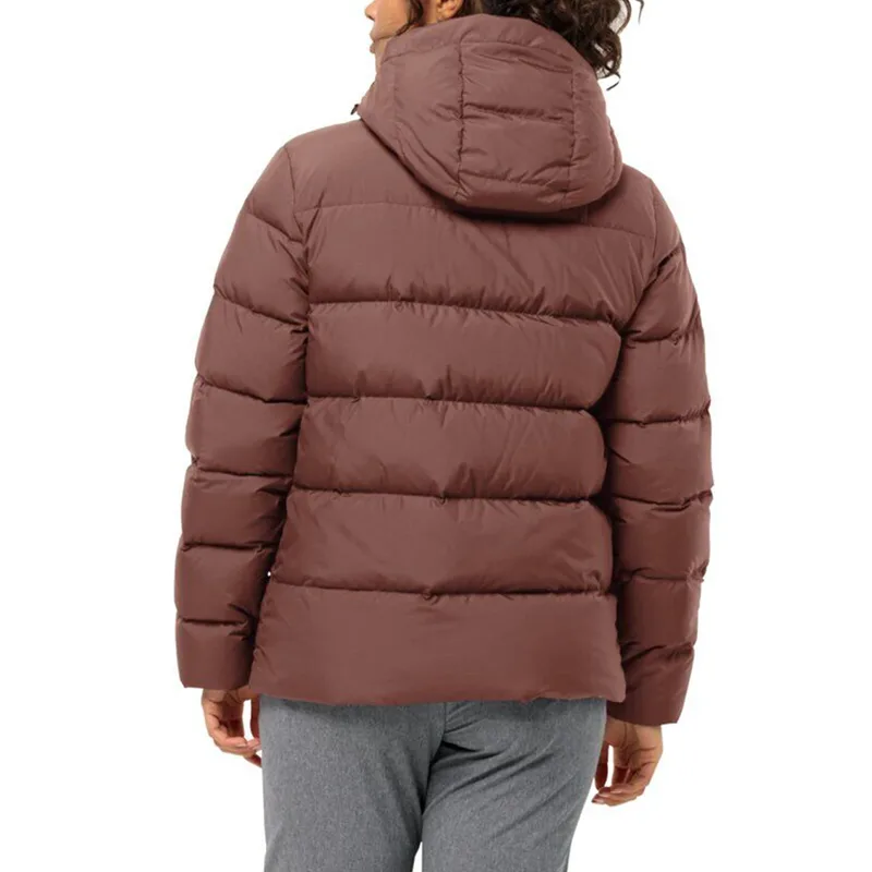 Women's Short Padded Puffer Jacket — 1 Colourway — Brown, worn back view