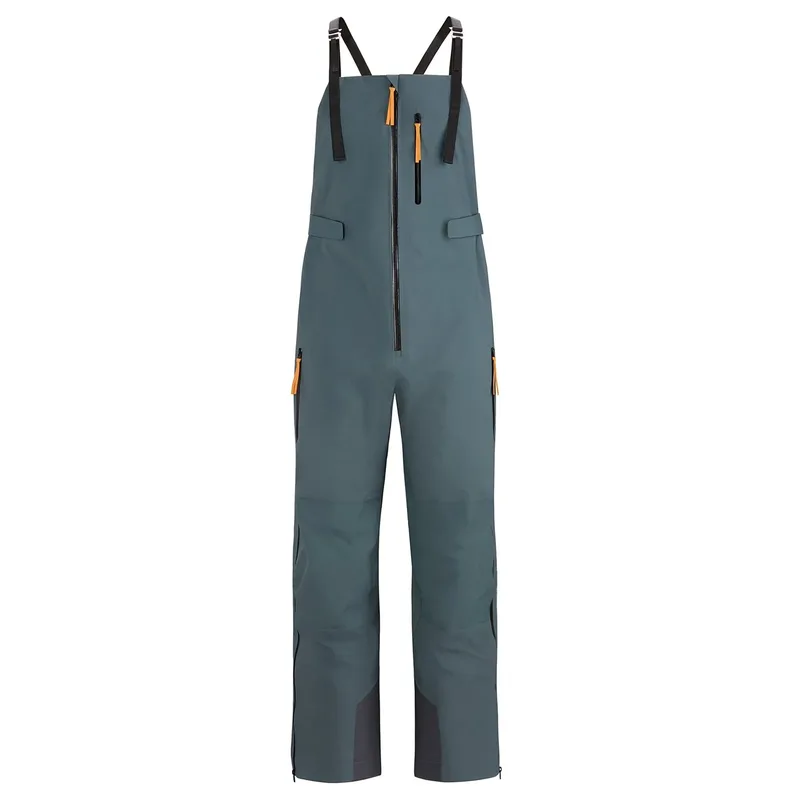 Women's Ski Bib Overalls — 3 Colourways — Grey-Green, flat front view