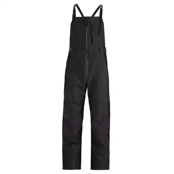 Women's Ski Bib Overalls — 3 Colourways — Black, studio front view