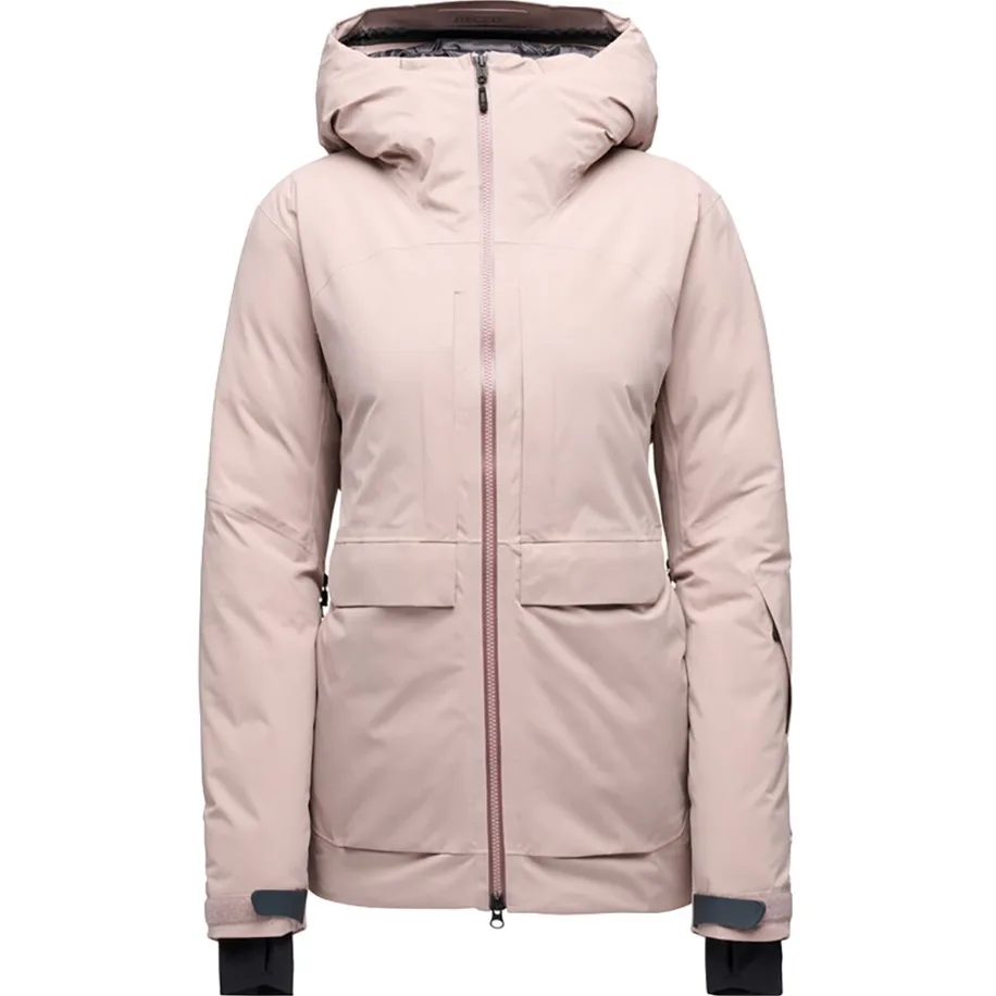 Women’s Ski Jacket — Charcoal & Pale Mauve — Pale Mauve, front view