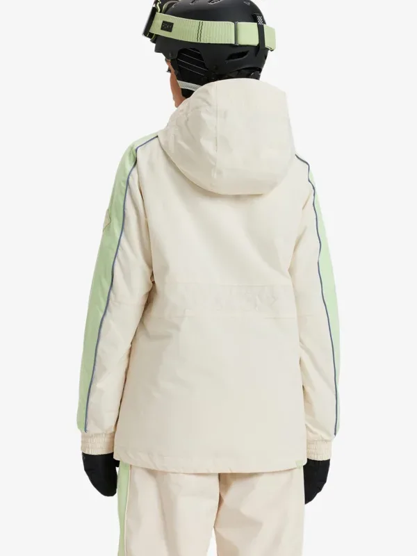 Women's Ski Jacket — Cream White — Cream White, worn back view