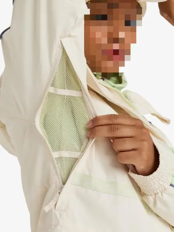Women's Ski Jacket — Cream White — Cream White, mesh vent detail