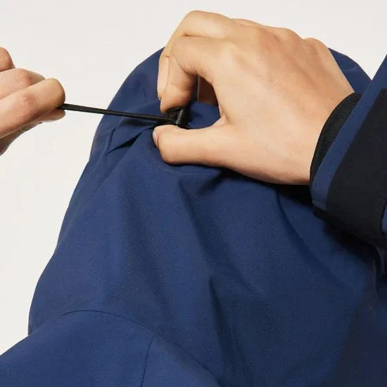 Women's Ski Jacket — Dark Blue — Dark Blue, hood drawcord detail