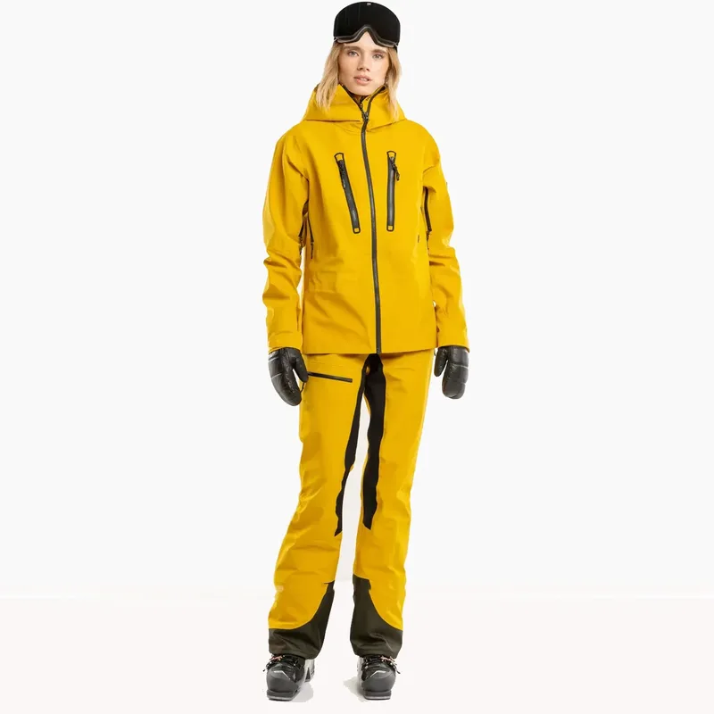 Women's Ski Shell Jacket — 2 Colourways — Yellow, worn full view