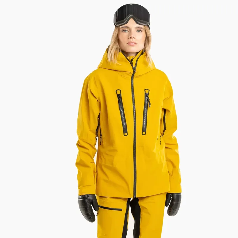 Women's Ski Shell Jacket — 2 Colourways — Yellow, worn view
