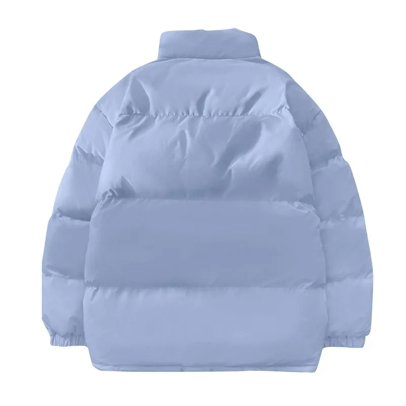 Women's Stand-Collar Padded Jacket — 5 Colourways — Light Blue, back view