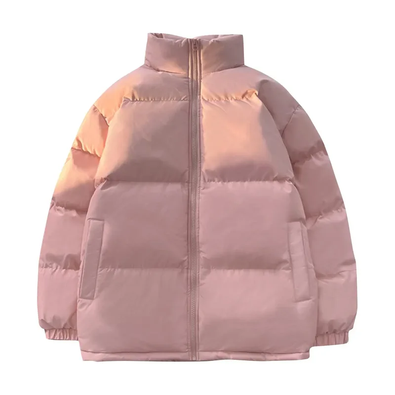 Women's Stand-Collar Padded Jacket — 5 Colourways — Pink, front view